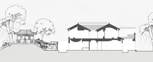 A 3D architectural rendering of a modern brick house with a contemporary design.