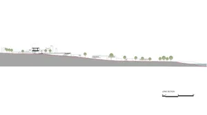 Landscape rendering depicting a hillside with buildings and trees.
