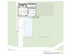 Modern duplex ground floor plan showing functional zones and layout.