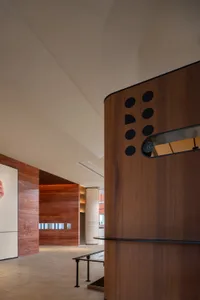 Modern interior design featuring wood panels