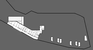 A minimalist residential floor plan on paper.