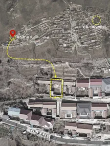 Aerial view showing a map of different locations across three terrains with various structures and roads.