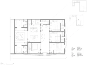 Floor plan of an office space showing various rooms and layouts, created using paper
