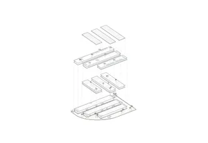 Isometric view of a structural engineering diagram showcasing layered architectural structures.