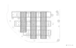 現代校園配置的詳細建築圖紙。