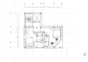 A detailed architectural floor plan with dimensions, rooms, and labels.