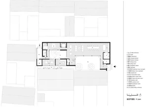 Minimalist indoor design drawing representing architectural and interior design elements.
