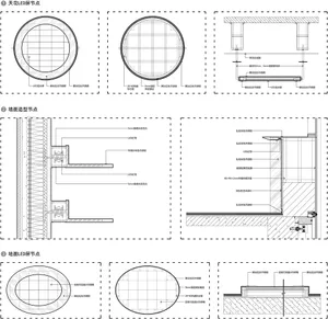 Detailed technical drawing of an LED screen installation in an architectural floor plan, featuring metallic materials and lig