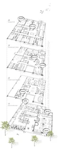 Floor plan of a building's 4th floor featuring areas for massage and spa treatments
