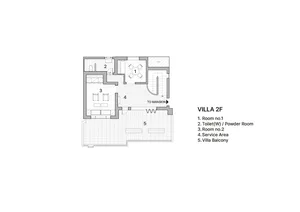 A detailed SVG graphical representation of a Villa layout on the 2nd floor level.