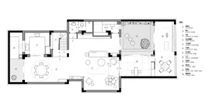 Detailed architectural floor plan featuring a residential space with modern design elements and neutral color palette.