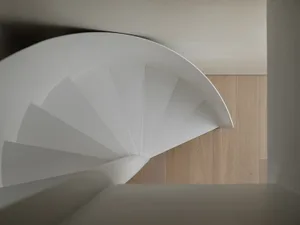 Modern concrete spiral staircase