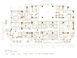 2D floor plan of a residential building with various rooms, labeled with numbers and measurements, featuring wood and concrete construction