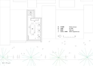 2D floor plan of a modern hotel with a lobby, lounge area, and dining space, featuring clean lines and minimalistic elements