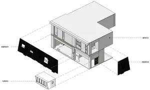 A spacious and well-organized living area with a couch, dining table, chairs, refrigerator, sink, and bed, showcasing a functional and comfortable interior design