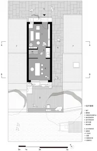Two-story house floor plan with modern design, open spaces, and efficient layout