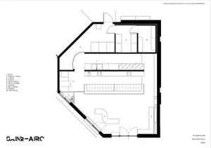A modern interior space with white walls, clean lines, and minimalistic elements, featuring various rooms and open areas