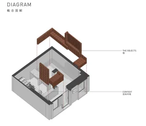 A modern house interior with a kitchen, living room, dining room, and two staircases, featuring natural light and an open layout