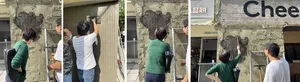 A collection of images showcasing various urban scenes, including architecture, street art, and city life