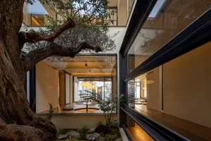 A bright and inviting indoor space with multiple chairs, a large window, and natural light