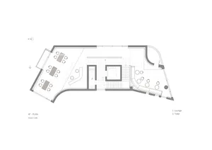 A modern office space with multiple chairs placed throughout a large open area, featuring a focus on functionality and comfort