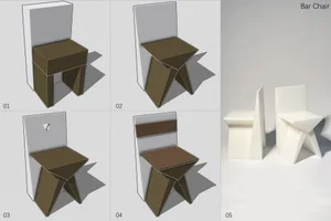 Image of six chairs in various styles and colors, with brown and white seats, showcasing their design and appearance