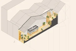 溫馨餐廳內部設有多張餐桌、椅子與盆栽，非常適合用餐或喝咖啡