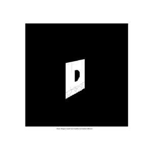 Black and white floor plan with various rooms and distinct shapes, suggesting a modern and functional design