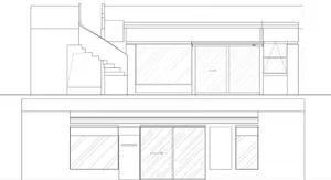 A modern building with large windows, a contemporary urban facade, and a stylish atmosphere