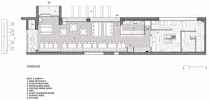 A modern interior space with various seating areas, chairs, and a spacious atmosphere