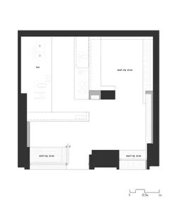 現代飯店的 2D 平面圖，包含休息區、酒吧與用餐區，具備線稿、標示與尺寸標註
