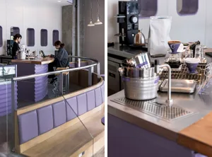A well-equipped restaurant with modern kitchen appliances, comfortable seating, and a clean atmosphere