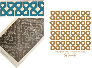 Ornate wall decoration with intricate handcrafted patterns and a sense of history and craftsmanship