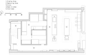 現代住宅的2D平面圖，標註房間與空間，極簡設計以白色調為主，動線規劃完善