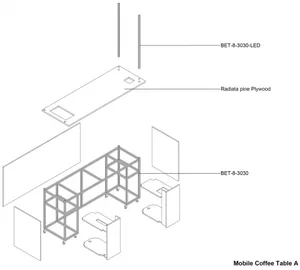 現代櫥櫃、流理台與家電的 2D 廚房平面圖，包含冰箱與微波爐，並附線稿與標示