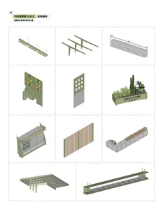 A collection of images showcasing various architectural elements, including walls, doors, windows, and benches, in modern and traditional styles, with visible materials like wood, metal, and concrete, and a range of colors and lighting effects