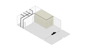 A calm and serene empty lobby with concrete walls, clean lines, and a sense of openness