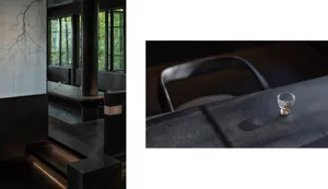 A dining area with multiple tables and chairs, featuring a restaurant-style seating arrangement