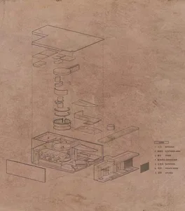 Detailed modern kitchen floor plan with cabinets, countertops, appliances, and precise measurements