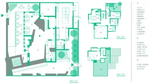 Architectural rendering of a multi-level home with a mix of modern and traditional elements, featuring various rooms and a basement