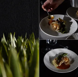 A collection of food dishes on white plates, featuring a variety of appetizing food items