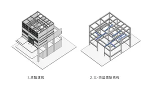 2D floor plan with various rooms, dimensions, and linework, showcasing a modern building's interior layout and organization