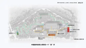 2D floor plan of a modern house with labeled rooms and spaces in English and Chinese, showing a well-organized layout with clear demarcations between each room