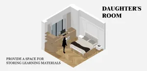 A cozy bedroom with two beds, a desk, chair, and TV, featuring a comfortable and organized space with a focus on functionality