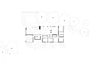 A well-designed interior space with a white house, multiple rooms, chairs, and dining tables, showcasing a comfortable and functional layout