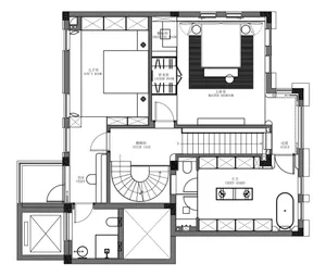 White floor plan with modern house layout, showing rooms and dimensions, with natural light and clean design