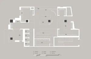 2D floor plan of a residential building with a simple and straightforward layout, featuring rooms and their dimensions
