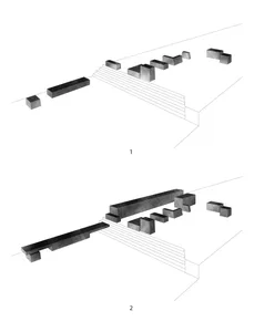 A simple white drawing of a concrete staircase with clear linework and visible measurements