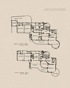 Black and white floor plan of a residential house with a simple layout, featuring wood and concrete elements